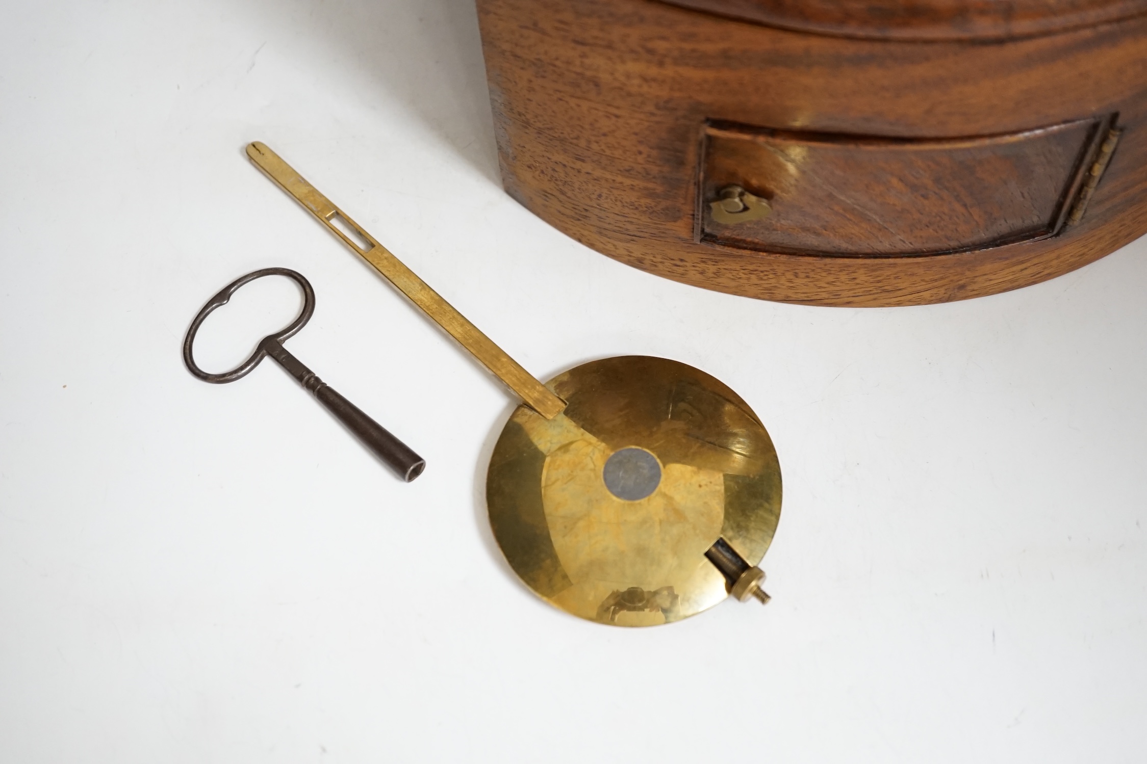 A Victorian and later mahogany fusee dial clock, 30cm diameter